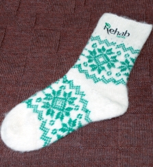 Вязаные носки из шерсти с логотипом белые с красным